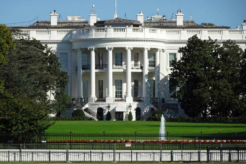 The White House viewed from the North Lawn in Washington, DC.