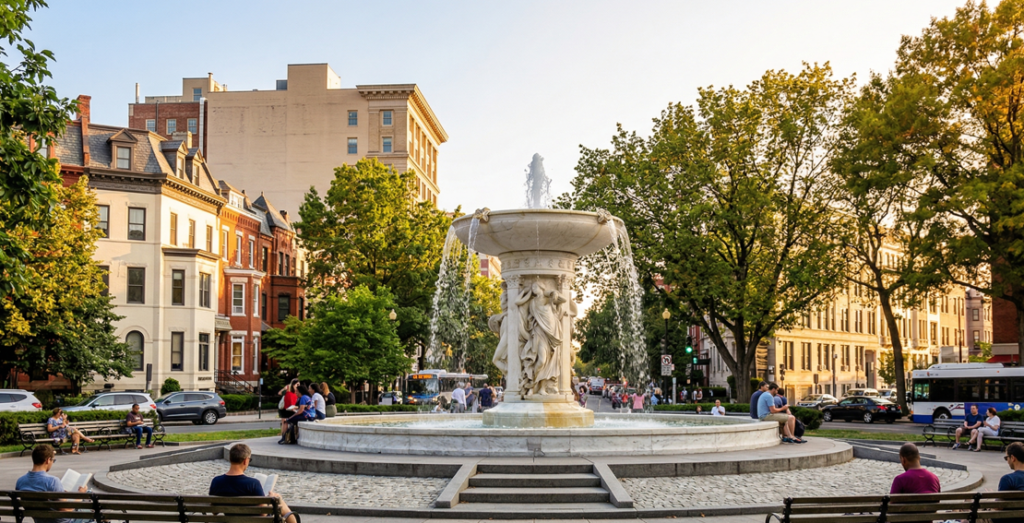 Vibrant picture of Dupont Circle washington DC