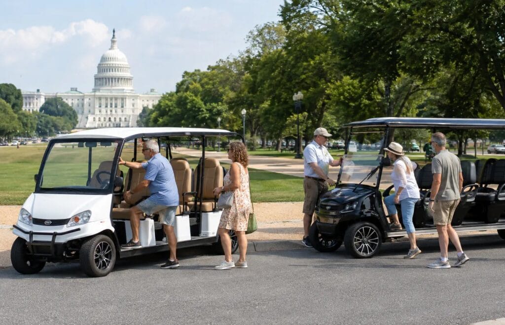 E-Cart and open-air Washington DC sightseeing tour options