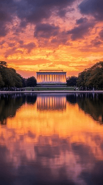 Lincoln Memorial at twilight in Washington DC