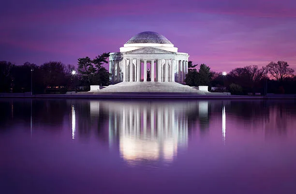 Jefferson Memorial at twilight in Washington DC