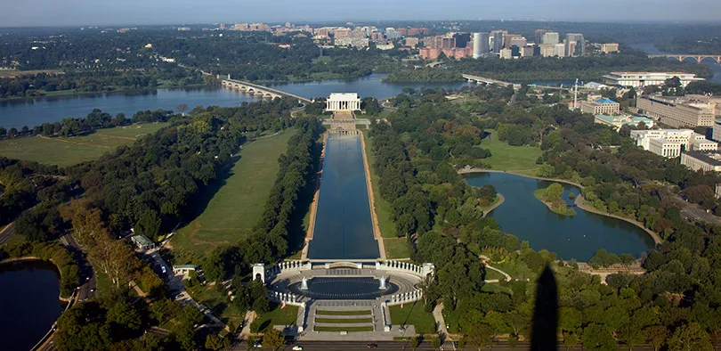 Washington DC monuments on the National Mall